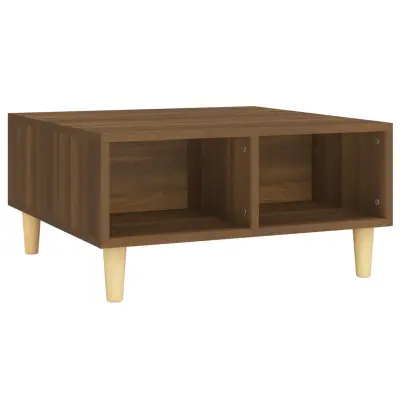 vidaXL Klubska mizica rjavi hrast 60x60x30 cm iverna plošča