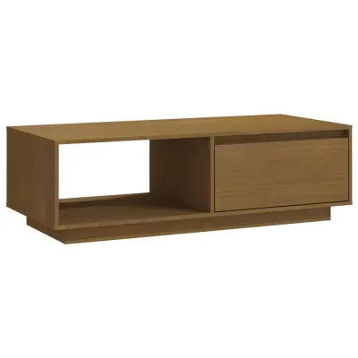 vidaXL Klubska mizica medeno rjava 110x50x33,5 cm trdna borovina