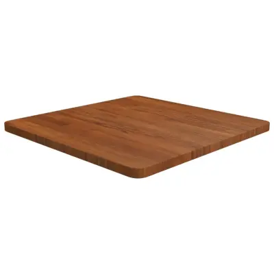 vidaXL Kvadratna mizna plošča tem. rjava 60x60x2,5 cm trdna hrastovina