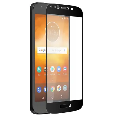 Izjemno tanka in odporna zašcitna folija iz kaljenega stekla 2.5D - prozorno crn obris str. Motorola Moto E5 Play