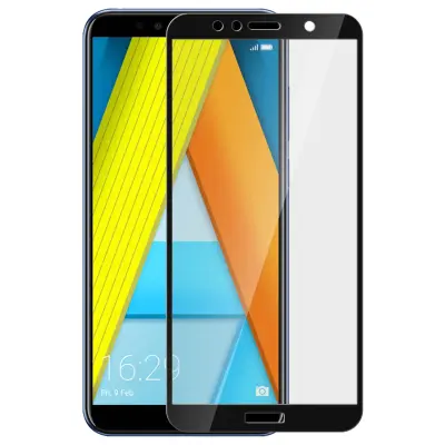 Zašcitna folija Popolna prevleka 5D kaljeno steklo Ultra-odporno, crn obris str. Honor 7A in Huawei Y6 2018