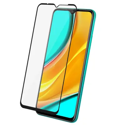 Zašcita zaslona iz kaljenega stekla Xiaomi Redmi 9, izjemno odporna trdota 9H - crna