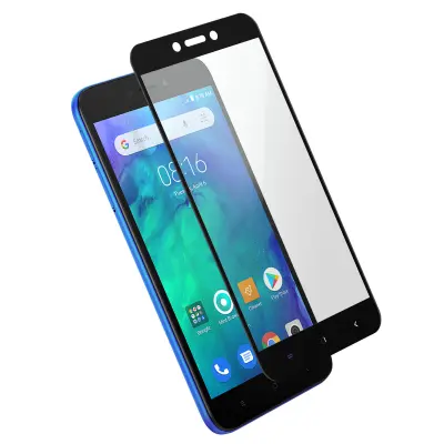 Zašcita zaslona iz kaljenega stekla 9H od roba do roba, odporna proti praskam in udarcem - prozorno crn obris str. Xiaomi Redmi Go