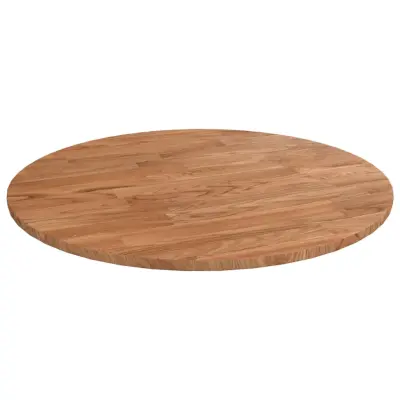 vidaXL Okrogla mizna plošča svetlo rjava Ø40x1,5 cm trdna hrastovina