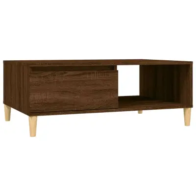 vidaXL Klubska mizica rjavi hrast 90x60x35 cm inženirski les