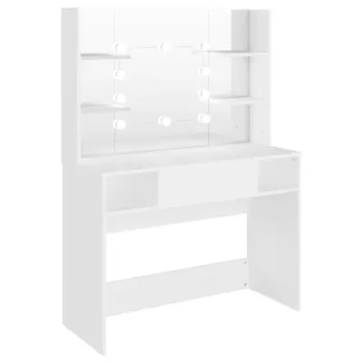 vidaXL Toaletna mizica z LED lučkami 100x40x135 cm MDF