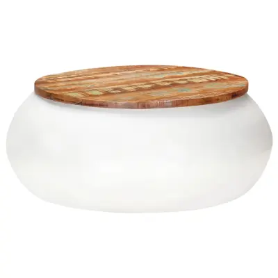 vidaXL Klubska mizica bela 68x68x30 cm trden predelan les