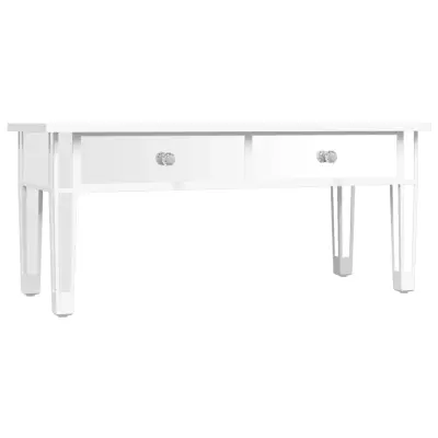 vidaXL Klubska mizica z ogledalom 106x45x45cm inženirski les in steklo