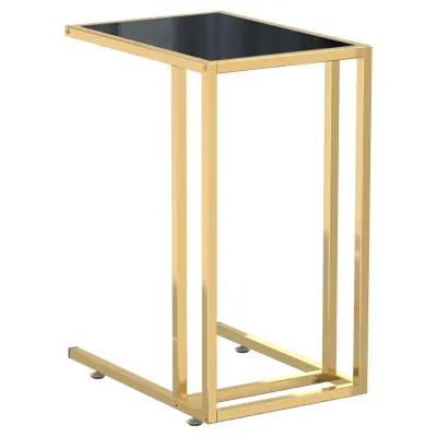 vidaXL Računalniška stranska mizica črna 50x35x65 cm kaljeno steklo