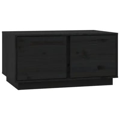 vidaXL Klubska mizica črna 80×50×40 cm trdna borovina