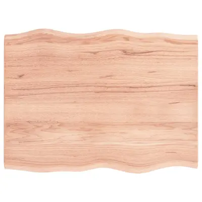 vidaXL Mizna plošča svetlo rjava 80x60x2 cm obdelana trdna hrastovina