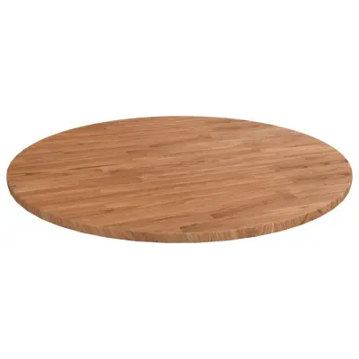 vidaXL Okrogla mizna plošča svetlo rjava Ø90x1,5 cm trdna hrastovina