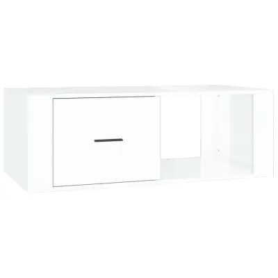 vidaXL Klubska mizica visok sijaj bela 100x50,5x35 cm inženirski les