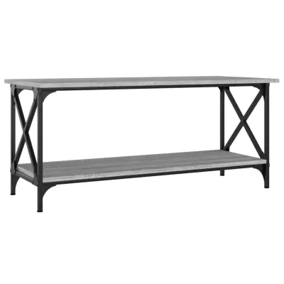 vidaXL Klubska mizica siva sonoma 100x45x45cm inženirski les in železo