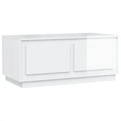 vidaXL Klubska mizica visok sijaj bela 102x50x44 cm inženirski les