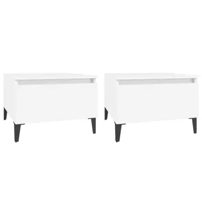 vidaXL Stranska mizica 2 kosa bela 50x46x35 cm inženirski les
