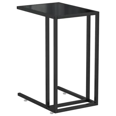 vidaXL Računalniška stranska mizica črna 50x35x65 cm kaljeno steklo