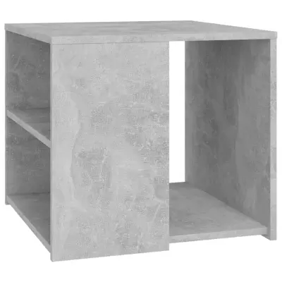 vidaXL Stranska mizica betonsko siva 50x50x45 cm iverna plošča