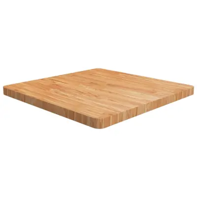 vidaXL Kvadratna mizna plošča svetlo rjava 70x70x4 cm trdna hrastovina