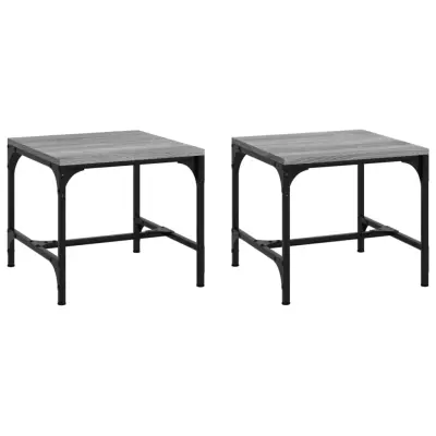 vidaXL Stranska mizica 2 kosa siva sonoma 40x40x35 cm inženirski les