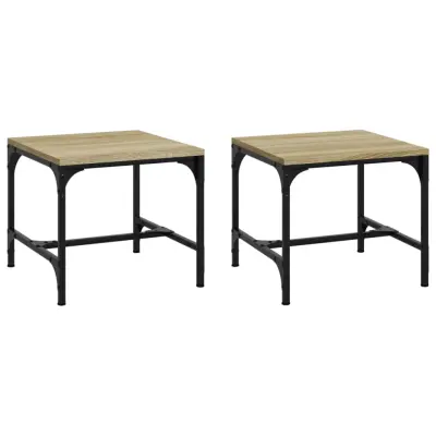 vidaXL Stranska mizica 2 kosa sonoma hrast 40x40x35 cm inženirski les