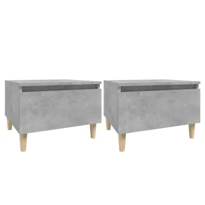 vidaXL Stranska mizica 2 kosa betonsko siva 50x46x35 cm inženirski les