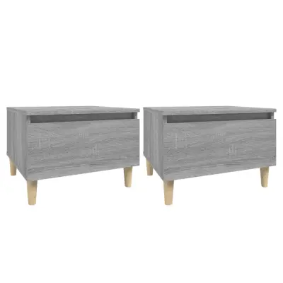 vidaXL Stranska mizica 2 kosa siva sonoma 50x46x35 cm inženirski les