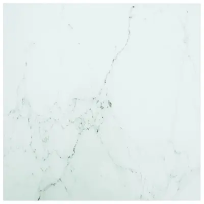 vidaXL Mizna plošča bela 70x70 cm 6 mm kaljeno steklo z marmorjem
