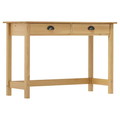 vidaXL Konzolna mizica Hill z 2 predaloma 110x45x74 cm borovina