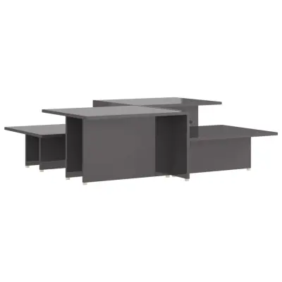 vidaXL Klubska mizica 2 kosa visok sijaj siva 111,5x50x33 cm kons. les