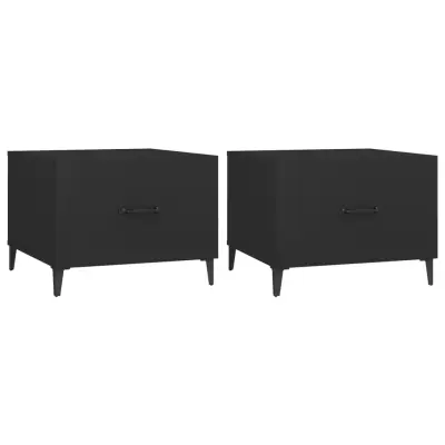vidaXL Klubske mizice s kovinskimi nogami 2 kosa črne 50x50x40 cm