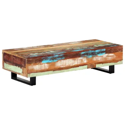 vidaXL Klubska mizica 120x50x30 cm trden predelan les in jeklo