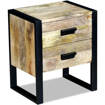 vidaXL Stranska Mizica z 2 Predaloma Masiven Les Akacije 43x33x51 cm