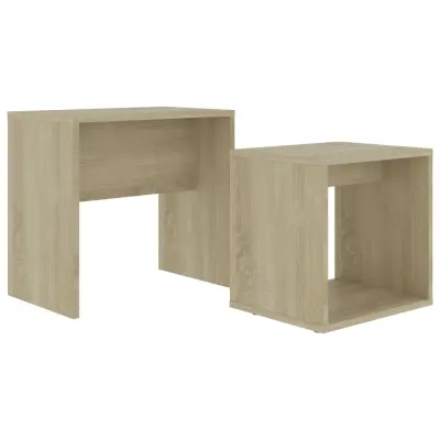 vidaXL Komplet klubskih mizic sonoma hrast 48x30x45 cm iverna plošča