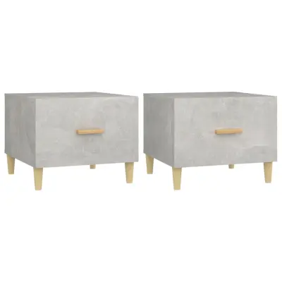 vidaXL Klubske mizice 2 kosa betonsko sive 50x50x40 cm konstruiran les