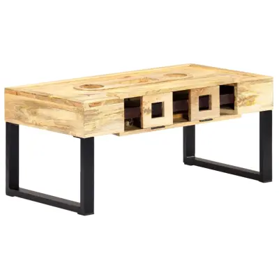 vidaXL Klubska mizica v obliki kasete 100x52x45 cm trden mangov les
