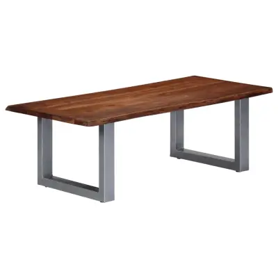 vidaXL Klubska mizica z živimi robovi 115x60x40 cm trden akacijev les