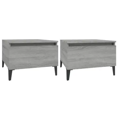 vidaXL Stranska mizica 2 kosa siva sonoma 50x46x35 cm inženirski les