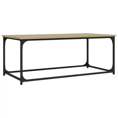 vidaXL Klubska mizica sonoma hrast 102x50x40 cm inženir. les in železo