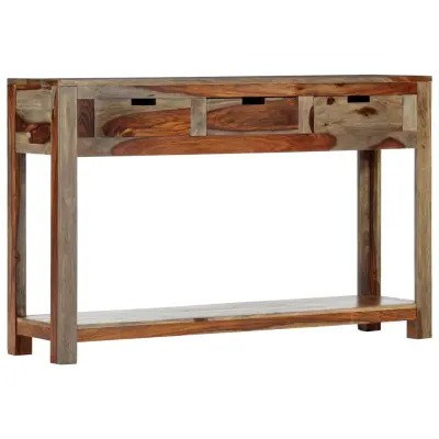 vidaXL Konzolna mizica s 3 predali 120x30x75 cm trden palisander