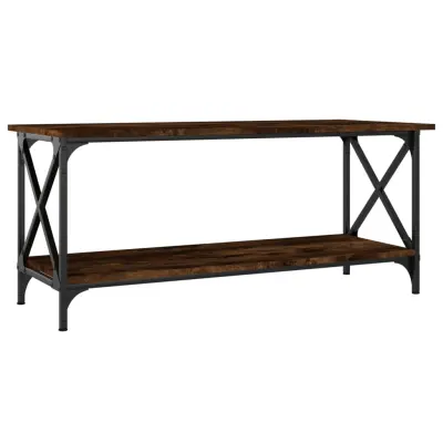 vidaXL Klubska mizica dimljen hrast 100x45x45 cm inžen. les in železo