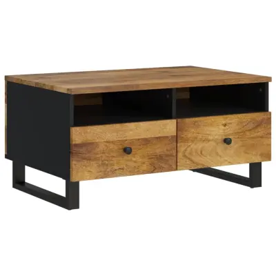 vidaXL Klubska mizica 80x54x40 cm trden mangov les in inženirski les