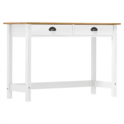 vidaXL Konzolna mizica Hill z 2 predaloma 110x45x74 cm borovina
