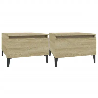 vidaXL Stranska mizica 2 kosa sonoma hrast 50x46x35 cm inženirski les