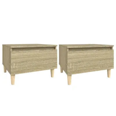 vidaXL Stranska mizica 2 kosa sonoma hrast 50x46x35 cm inženirski les
