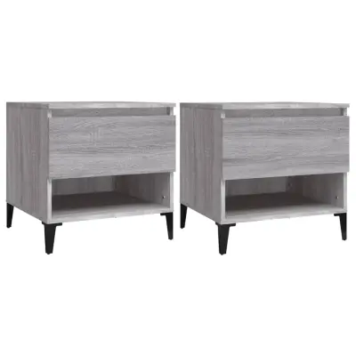 vidaXL Stranska mizica 2 kosa siva sonoma 50x46x50 cm inženirski les