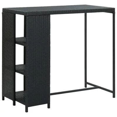 vidaXL Barska miza s stojalom za shranjevanje črna 120x60x110 cm