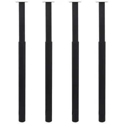 vidaXL Teleskopske noge za mizo 4 kosi črne 710-1100 mm