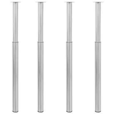 vidaXL Teleskopske noge za mizo 4 kosi brušeni nikelj 710 mm-1100 mm
