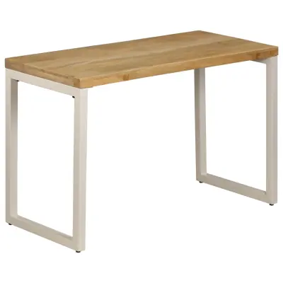 vidaXL Jedilna miza 115x55x76 cm trden mangov les in jeklo
